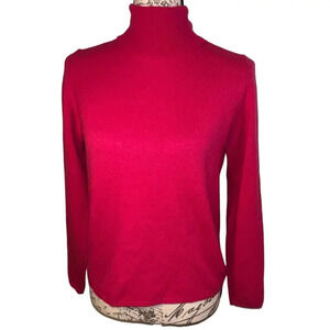 Valerie Stevens ,S Vintage cashmere long sleeve turtleneck raspberry sweater ￼￼‎